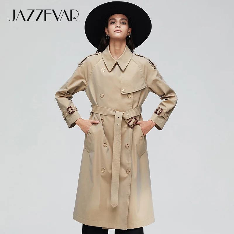JAZZEVAR 2019 Новое поступление осенний плащ женская свободная одежда верхняя высокое
