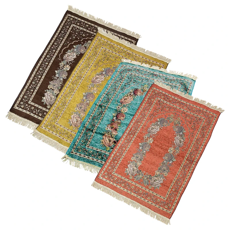 

Indoor Carpet Living Room Bedroom Muslim Prayer Blanket Soft Print Decorated Islamic Worship Blanket Mats Home Textile Products