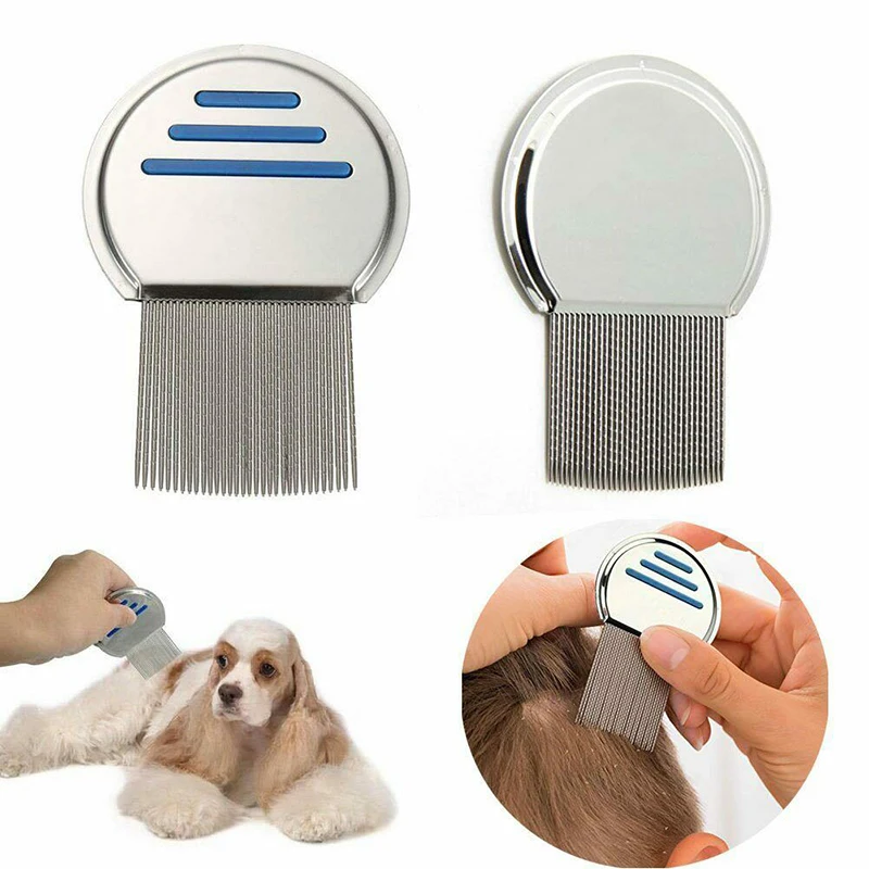 3 Color Pet Removes Flea Comb Cat Dog for nits & eggs Removal Tools Pets products Steel Metal Head gr8 | Дом и сад