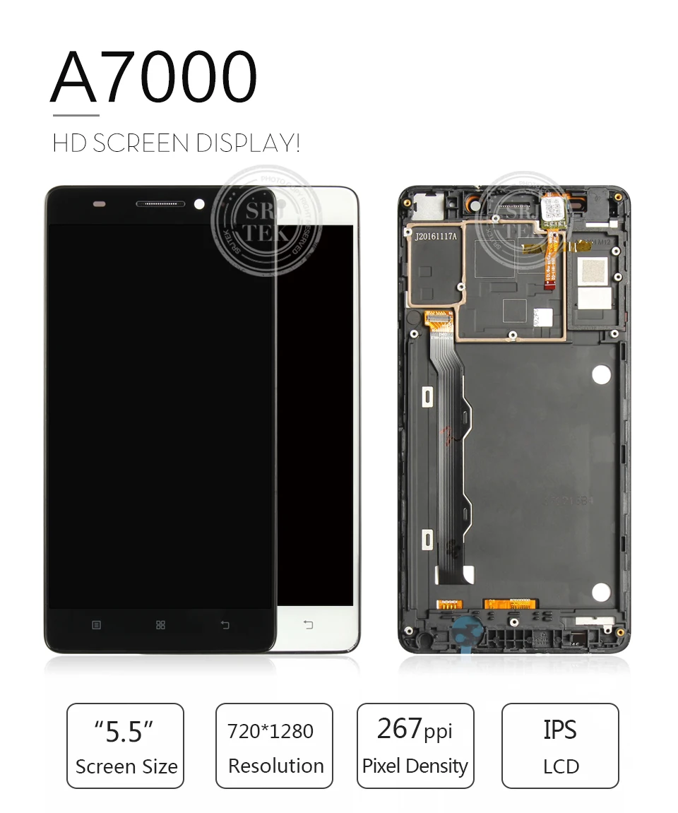 Srjtek протестирован для LENOVO A7000 дисплей 1280*720 для LENOVO A7000 ЖК-дисплей сенсорный экран дигитайзер Запасные части