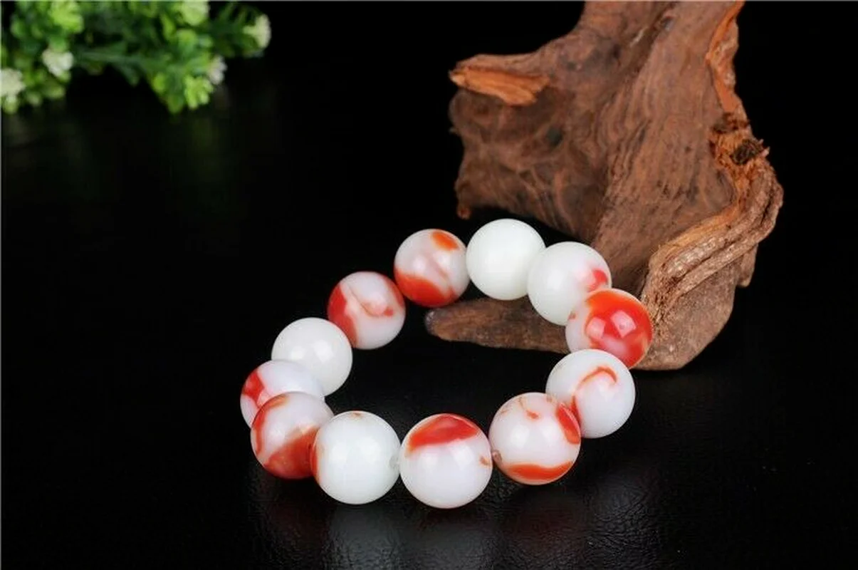 

Natural White Red Jade Bangle Charm Jewellery Women's Hand-Carved Jadeite Bracelet Bangles for Women Men Fashion Accessories