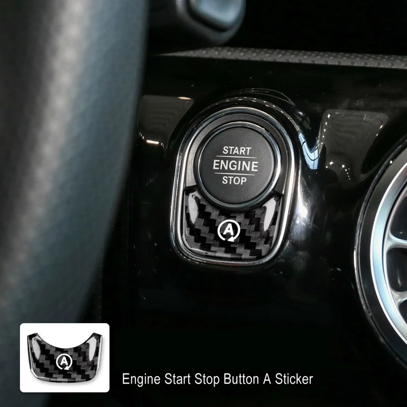

Углеродное волокно для Benz a Class W177 Glb X247 Cla Amg W247 аксессуары для внутренней отделки кнопки старта и остановки двигателя наклейка