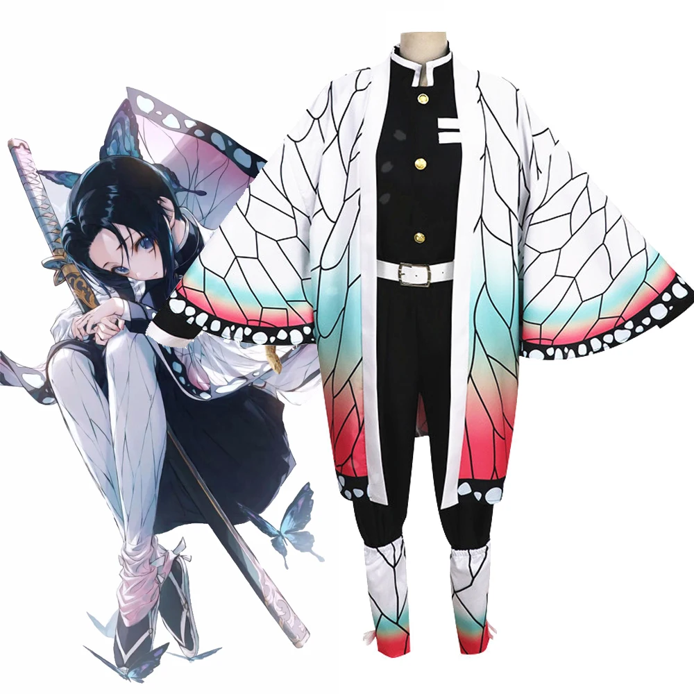 Kochou Shinobu костюмы 2020 японского аниме демон Slayer: Kimetsu no Yaiba Косплей парики кимоно