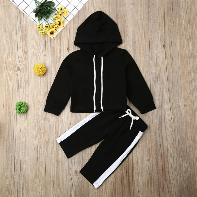 Костюмы для маленьких девочек комплекты одежды на осень и зиму топы с капюшоном