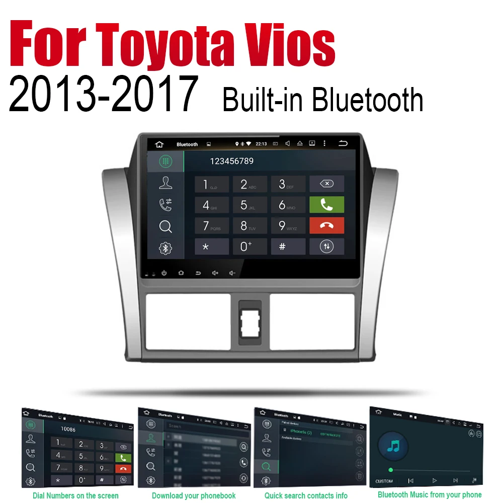 ZaiXi Android автомобильный GPS Navi для Toyota Vios 2013 ~ 2017 плеер навигация WiFi Bluetooth Mulitmedia