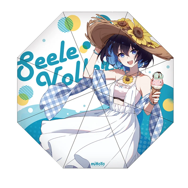 

Anime Honkai Impact 3 3rd Cosplay Seele Vollerei Props Portable Folding Rain Umbrella Sun Parasol Outdoor Women Girls Xmas Gifts