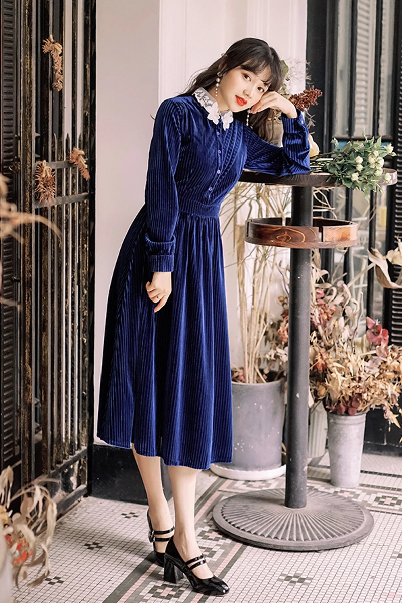 Новинка 2019 модное женское винтажное длинное платье на осень и зиму | Женская