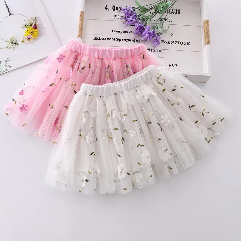 

Kids Girls Chiffon Tulle Skirt Children Summer Sequin Mini Petticoat Toddler Cute Pricess Pleated Tutu Skirts Spring Party Dance