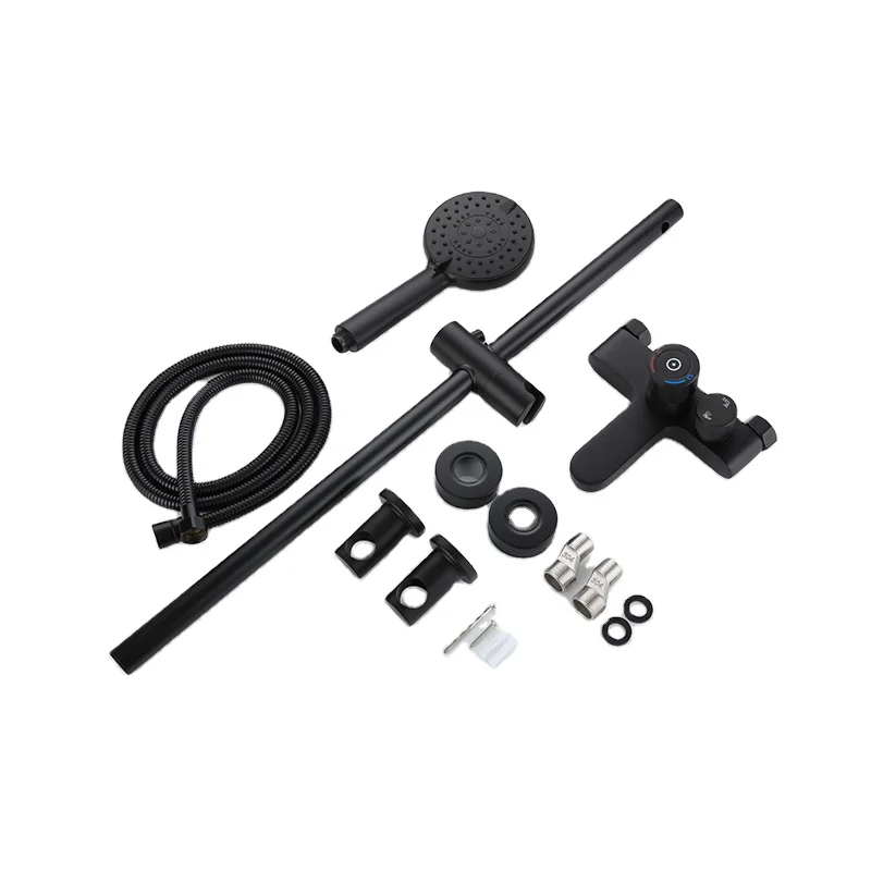 

Bathroom matte black wall mounted Constant shower mixer shower head