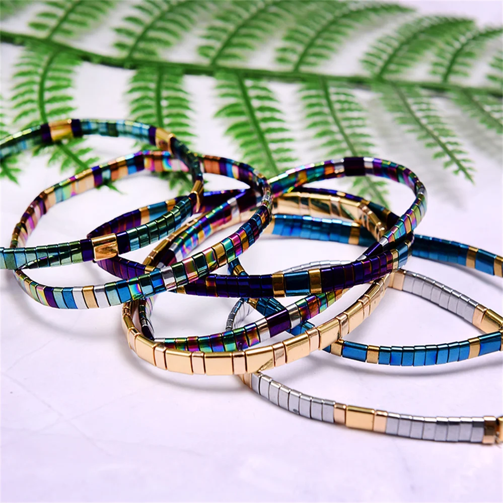 Модный браслет Миюки дружбы для женщин стеклянные бусины Tila эластичные браслеты