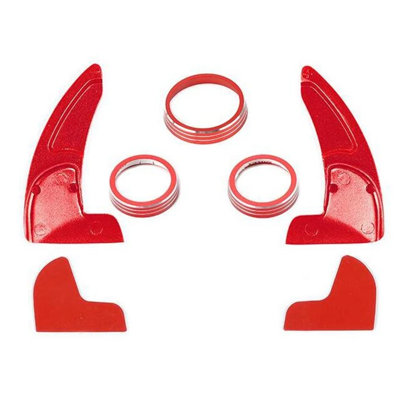 

Steering Wheel Shift Paddles + AC Knob Covers for Jeep Grand Cherokee 2014 2015 2016 2017 2018 2019 2020 Accessories Red