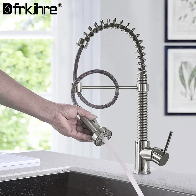 Весенний кухонный кран поворотный ручной на бортике поворот 360 градусов