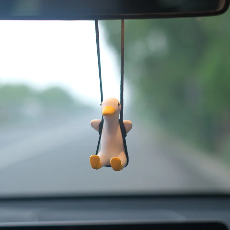 

Car Swing Duck Cat Pendant Cute Duck Fragrance Ornaments Interior Mirror Pendant Creative Decoration Car Accessories