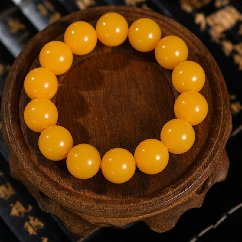 

8MM 10mm Natural Stone Yellow Beads Female Bracelets for Women Men Charms Elastic Round Bead Strand Bracelet Jewelry Gifts