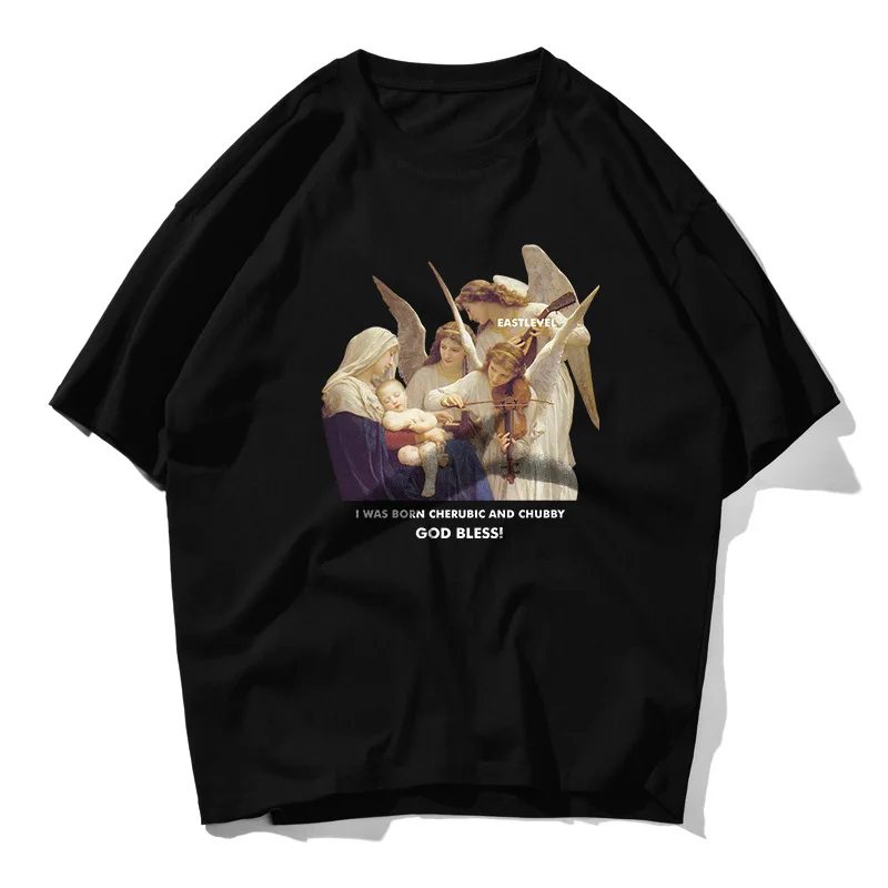 

2020, детские футболки Богородицы, с забавным принтом, с коротким рукавом, Летние повседневные хлопковые футболки в стиле хип-хоп, одежда для у...