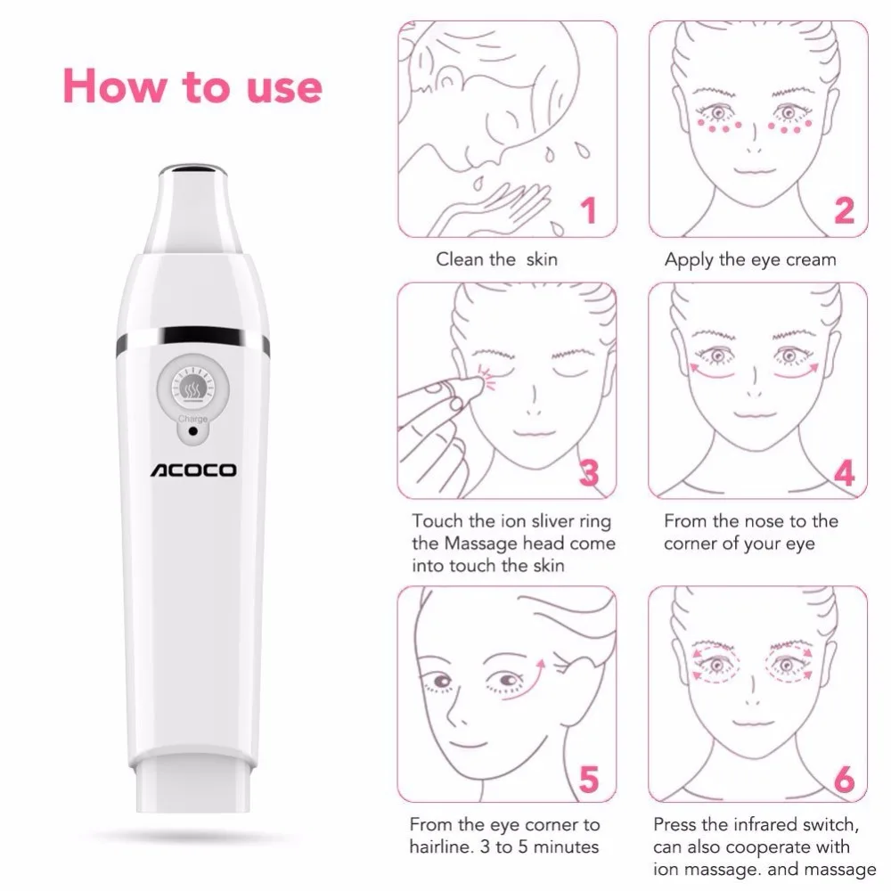 Массажер для глаз Соник электрическая палочка высокочастотная вибрация с