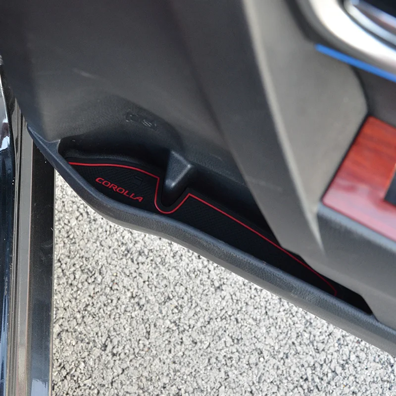 Non-Slip затворный слот резиновый коврик подстаканник Наклейка для Toyota Corolla затворный слот, подкладка Салонные подложки