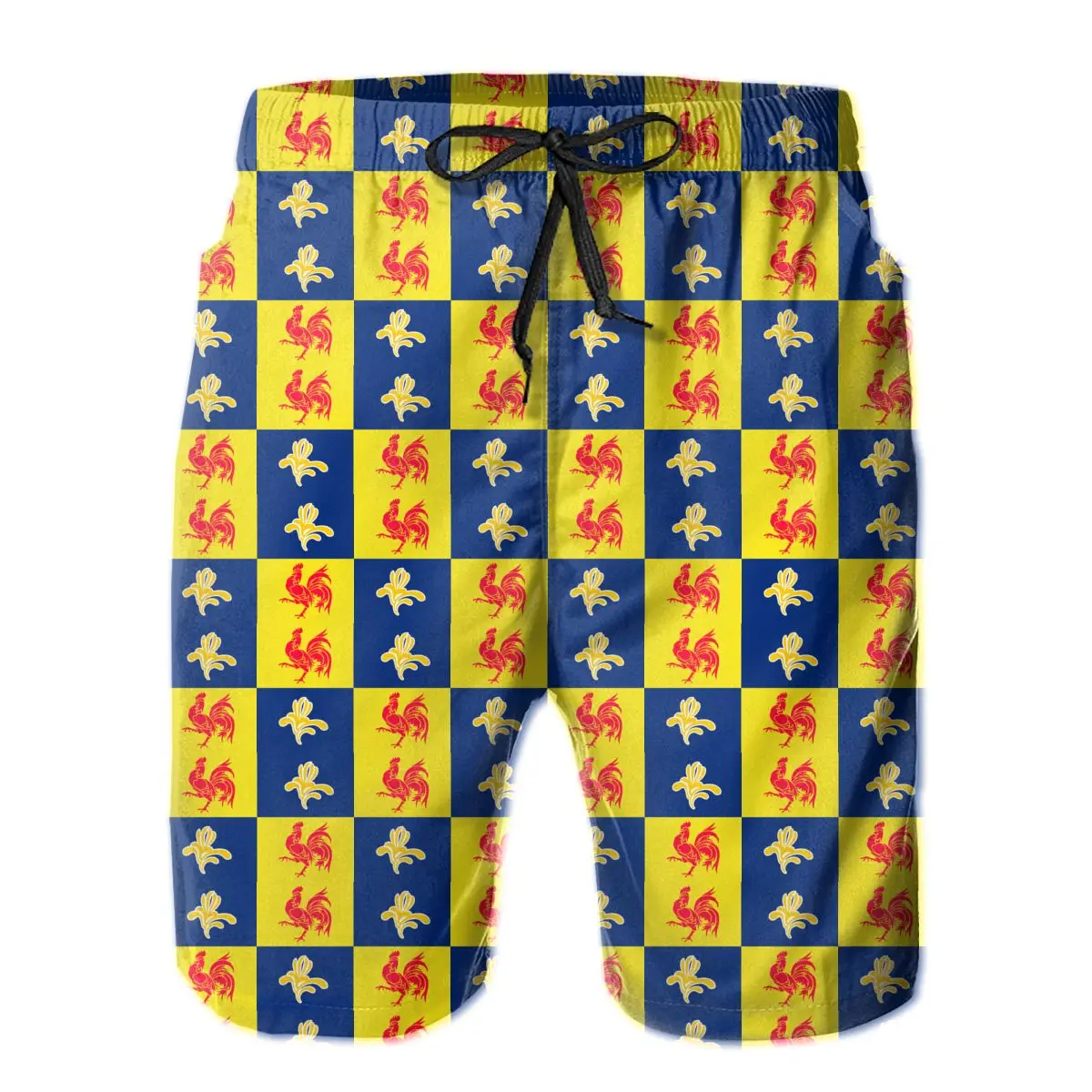 

Summer Men Causal Shorts Breathable Quick Dry Funny Belgian running Flag Of The French Community Commission Hawaii Pants