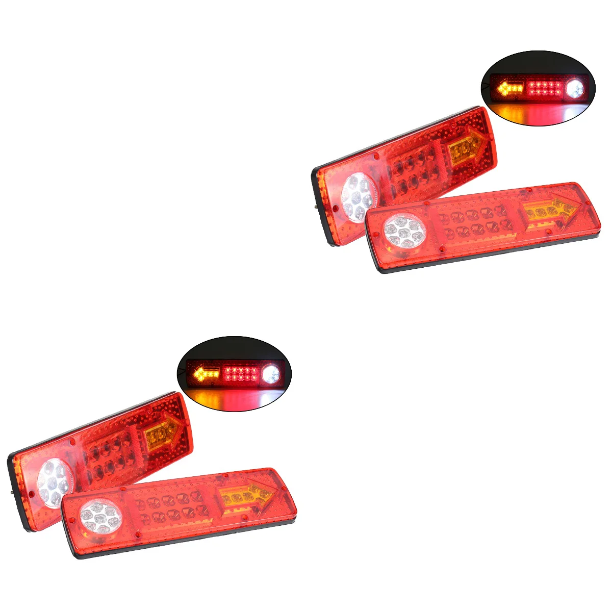 

Светодиодные водонепроницаемые противоударные задние фонари для прицепа, 2 шт., 12 В постоянного тока для задних фонарей, поворотников, фонар...