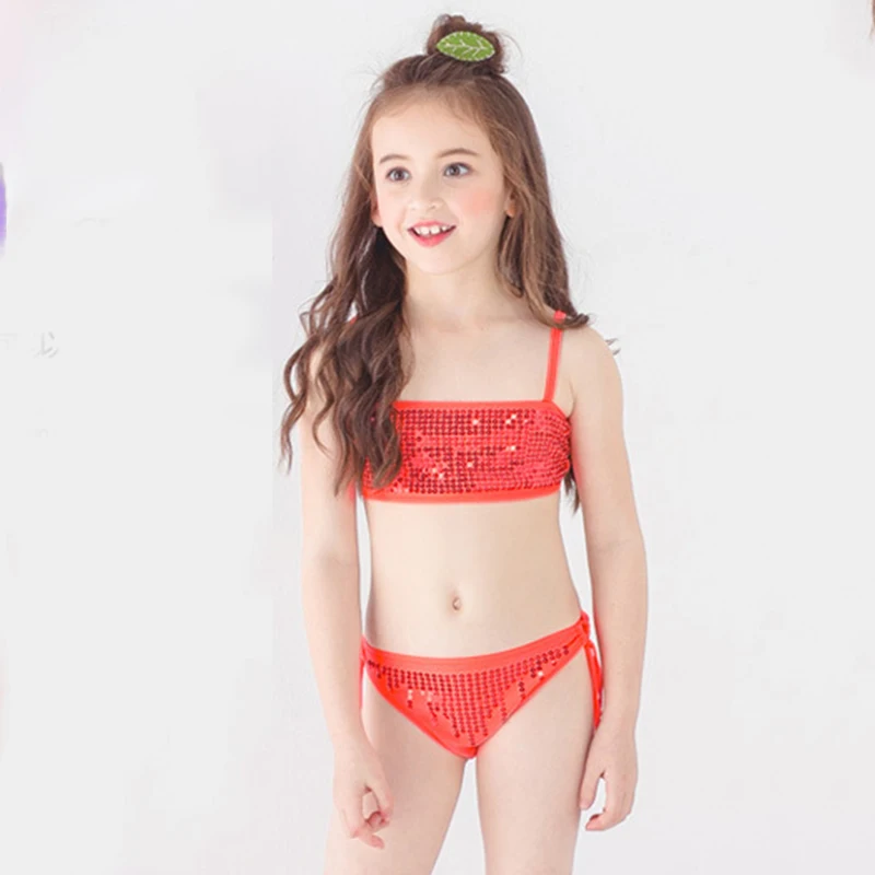 Новый модный Детский милый купальник мультяшный из двух частей бикини боди для