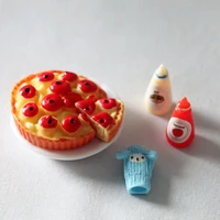 6pcspack hot sale miniature dollhouse food diy mini pizza fruits storage box kitchen toy for doll accessories scenery props