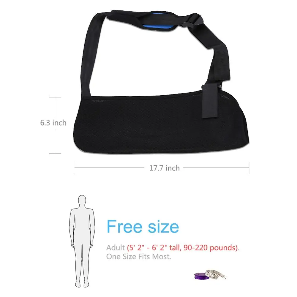 

Adjustable Universal Arm Sling Soft Padded Shoulder Strap Support For Woman Man Unisex Arm Sling Support Braces Breathable Black