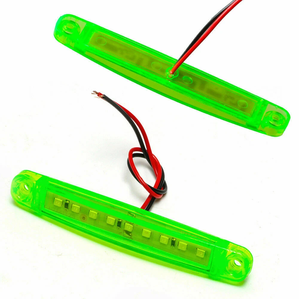 

10Pcs LED Clearance Side Marker Truck Trailer Yellow Green Color Van Light 12V Waterproof Lamp For Buses/Trailers/Lorries
