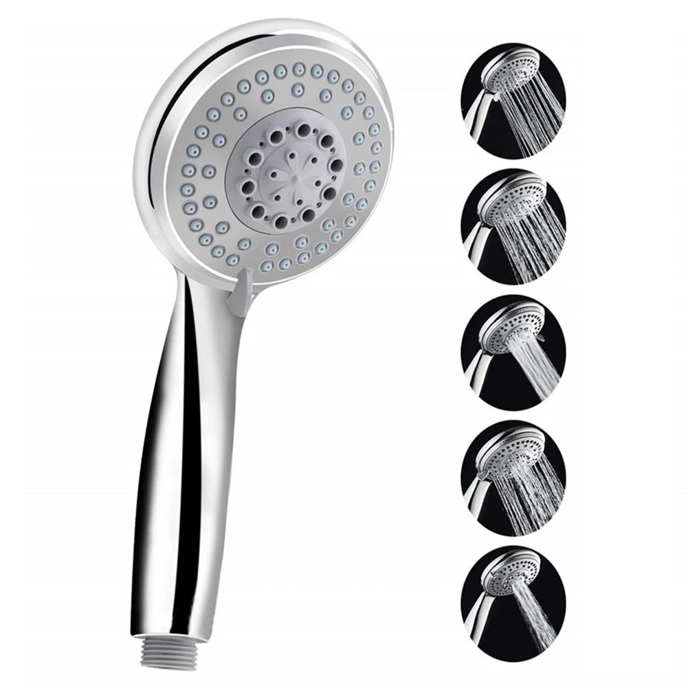 

Handheld Jetting Shower Head Nozzle 5 Modes Shower Head Pressurized Filter Spray for Household Bathroom Ornaments