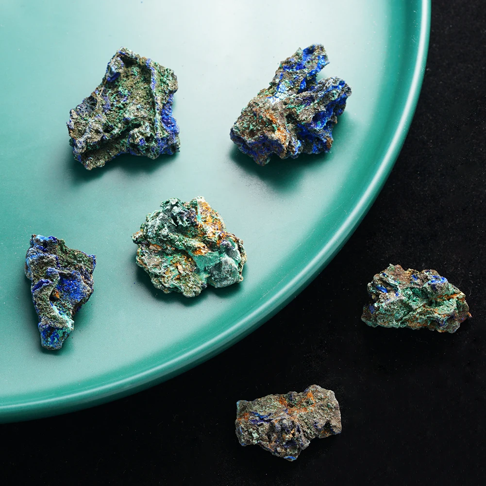 Натуральный азуритовый малахит жеодовый кристалл образец рейки Исцеляющие