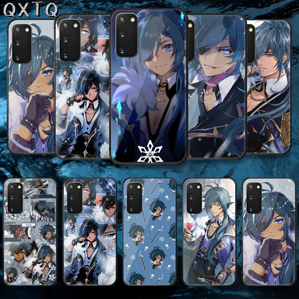 

QXTQ Kaeya Genshin Impact Tempered Glass Phone Case Cover For Samsung Galaxy Note S 9 10 20 21 E Plus Ultra M 31 51 FE Back