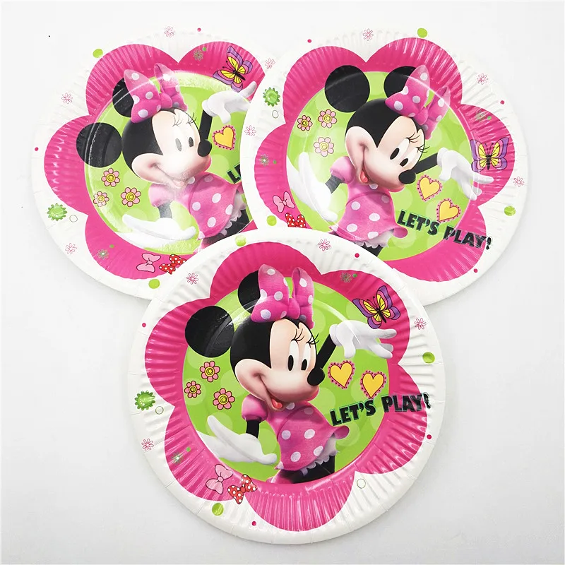 10 шт./компл. 7 дюймов Минни Маус пластины товары для детской вечеринки тема Дети