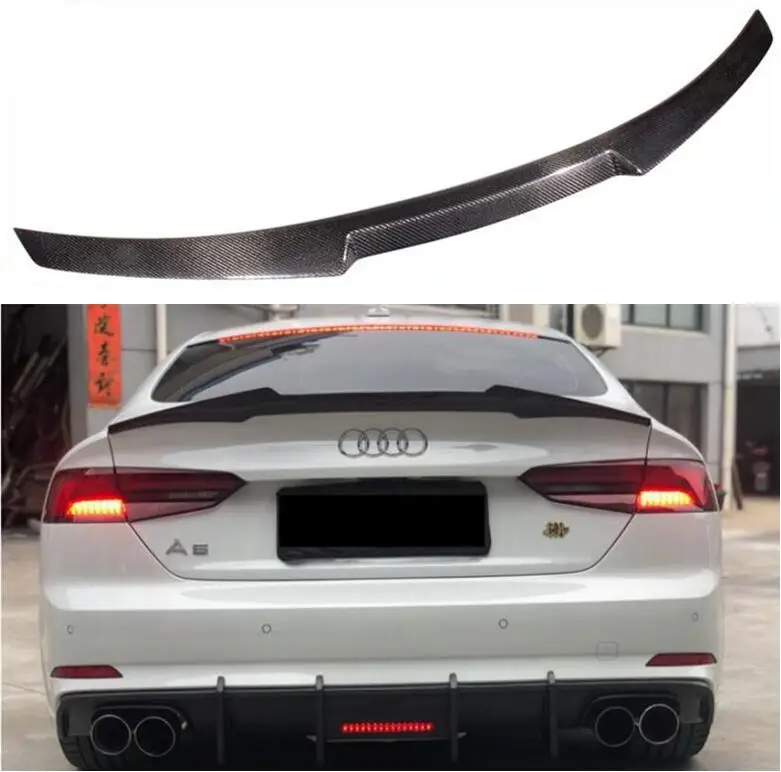 

High Quality M STYLE REAL CARBON FIBER REAR TAIL WING TRUNK LIP SPOILER FOR Audi A5 S5 SLINE RS5 B9 2017 2018 2019 2020