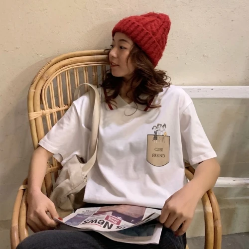 Лидер продаж Повседневная Свободная Базовая Женская белая футболка с коротким