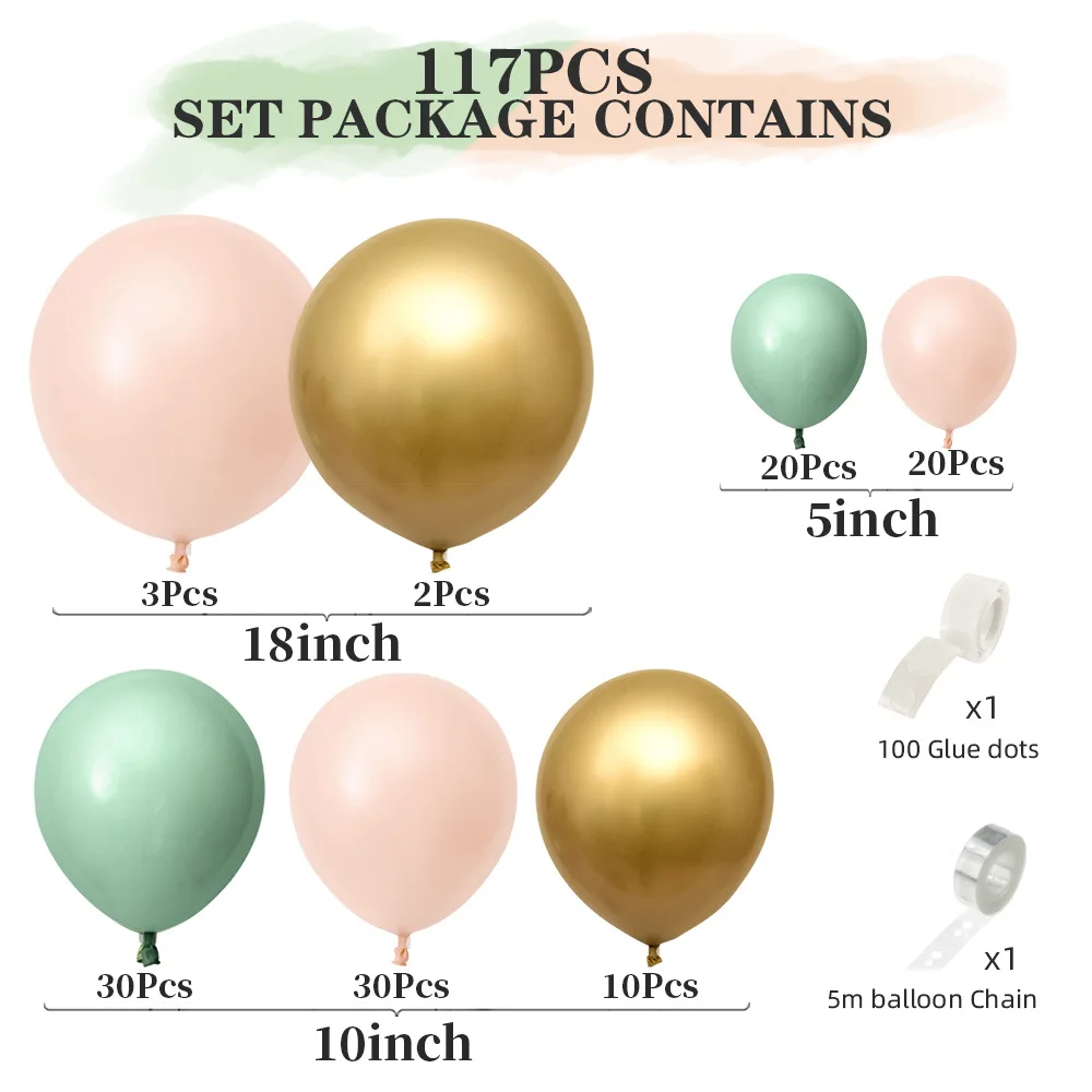 Макарон Ретро зеленые воздушные шары цепь Свадебные украшения латексные Арка