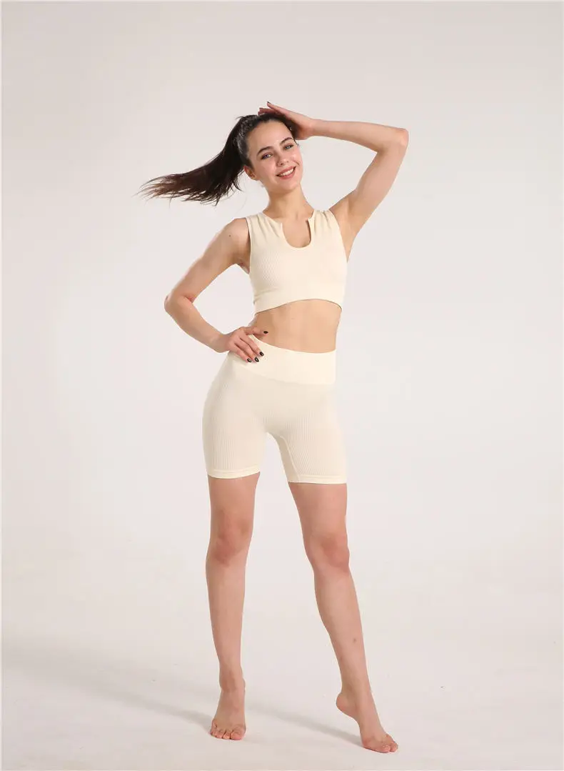 

2pcs/set Yoga Sets Women Seamless Shorts High Waisted Sports Pants comfort Outdoor Biker Leggings Women Sports Gym Set