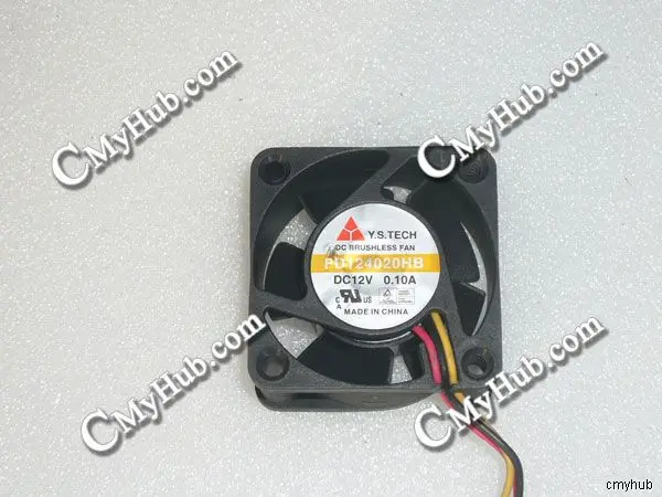 

For Y.S.TECH FD124020HB DC12V 0.10A 4020 40mm 4CM 40x40x20mm 3Pin Cooling Fan