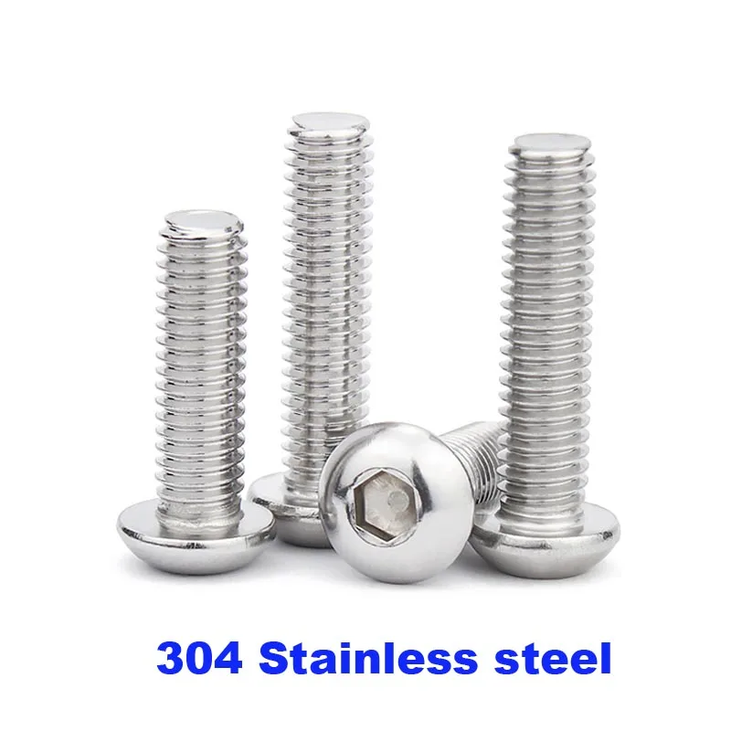 

5/10/50 шт. M2 M2.5 M3 M4 M5 M6 M8 304 A2 нержавеющая сталь, черный, 10.9 класс, Шестигранная головка, кнопка, шестигранный болт, болт ISO7380