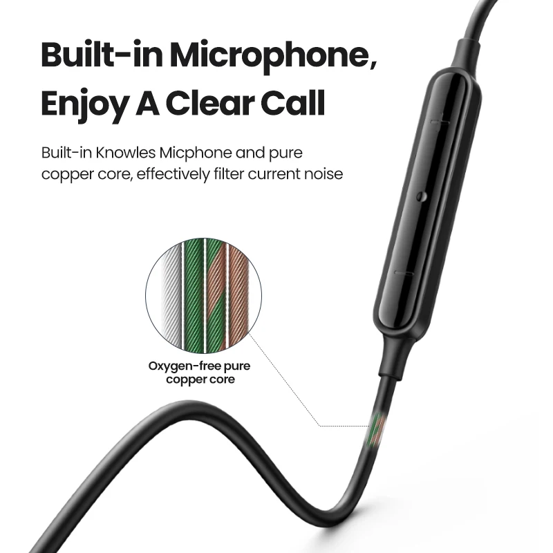 UGREEN Aux Наушники 3 5 мм USB Type C проводные наушники шумоизоляция регулятор громкости