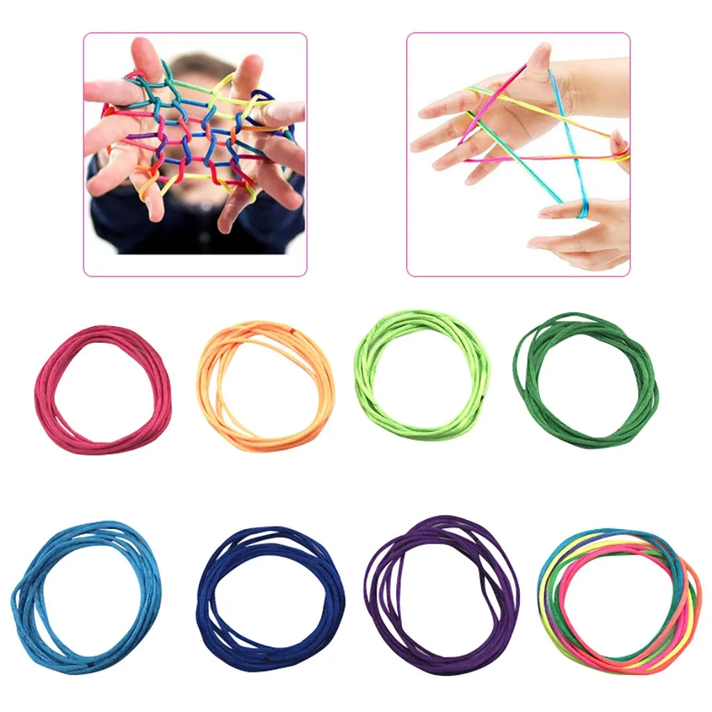 6 шт./лот 165 см Колыбель веревка для игры на палец Радужная пальцев цветная нить