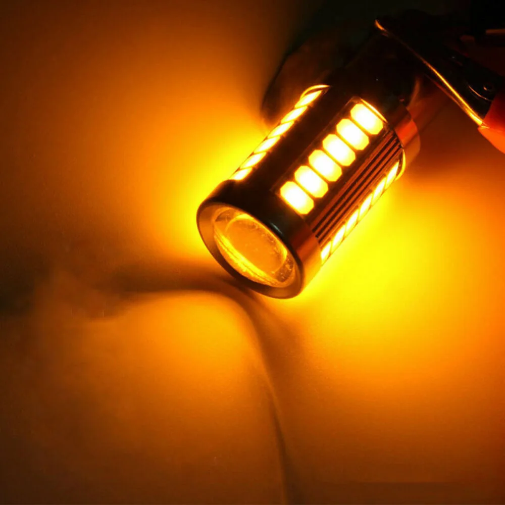 

Stop Car LED Lights Brake Backup Amber 1157 Tail 33SMD DC 12V Replacement