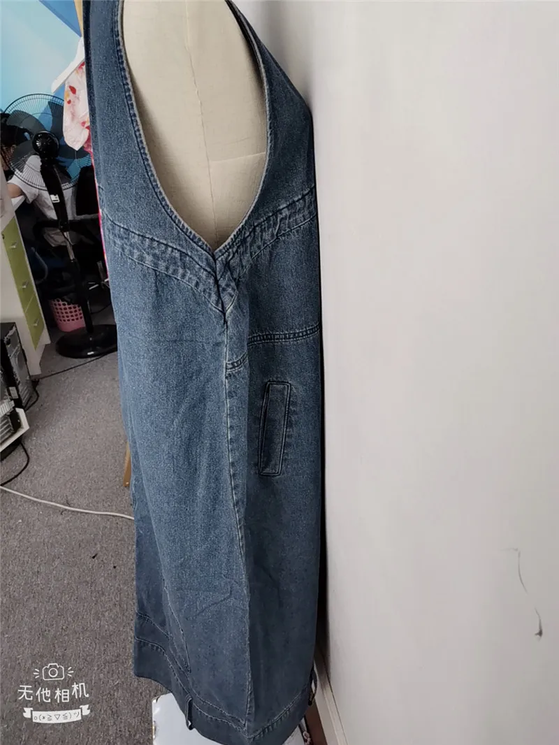 Женское платье 2020 длинные платья из джинсовой ткани без рукавов с V-образным