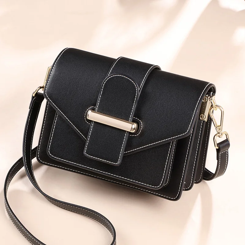 

2021 New High End Female Elegant Charmful Messenger Bags Genuine Leather Square Handbags Fashion Luxury Shoulder Bag For Women