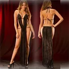 Женское сексуальное платье, длинная ночная рубашка с открытой спиной для ночного клуба, соблазнительная женская ночная рубашка, одежда для сна, женская пижама, ночная рубашка для девочек