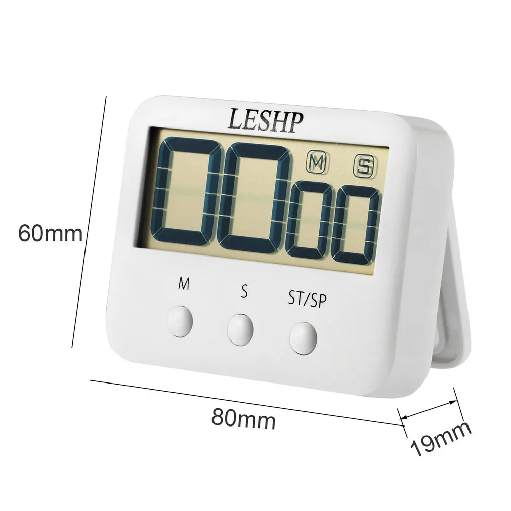 

LESHP Kitchen Timer Loud Countdown Timer with Magnetic Large Display Screen Clockwise Function Simple Operation Compact