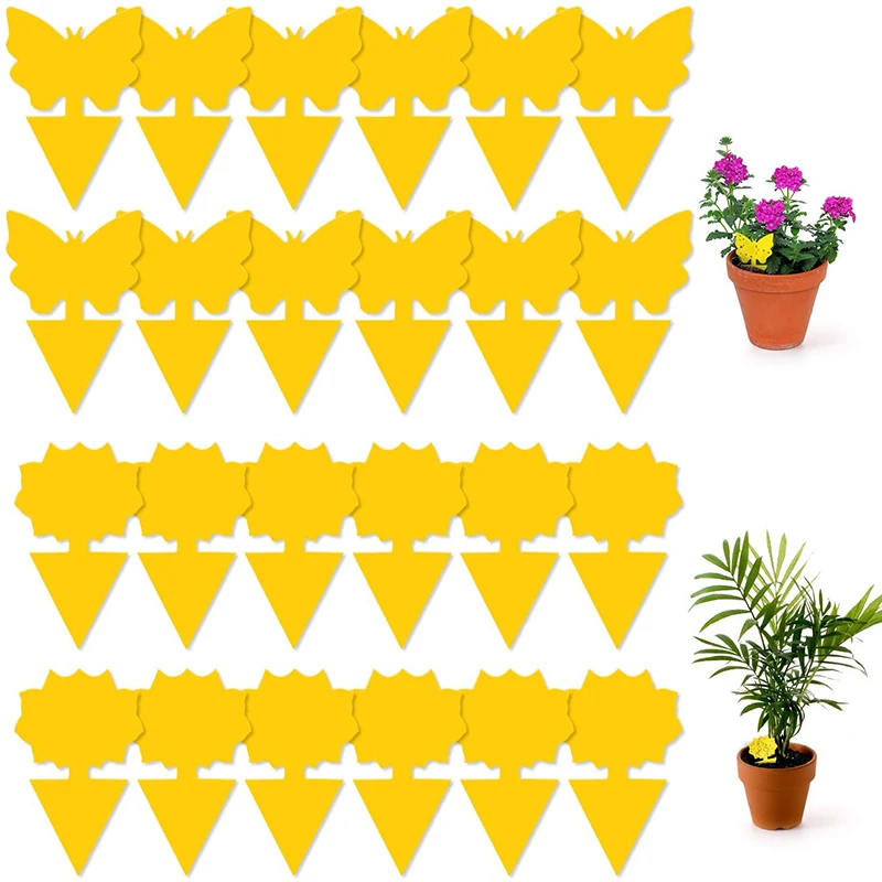 

15 Pcs Fly Trap Bed Bug Sticky Board Home Garden Double-Sided Sticky Fly Plant Insect Trap Gardening Tool Sun Butterfly Shape