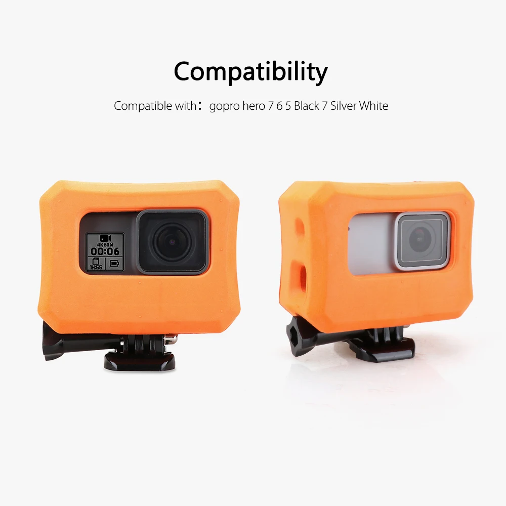 Водонепроницаемый чехол Vamson для Go pro оранжевый Поплавковый GoPro Hero 7 6 5 черный