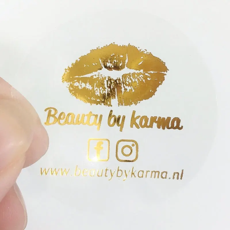 Индивидуальные этикетки с логотипом ресниц прозрачные для из золотой фольги