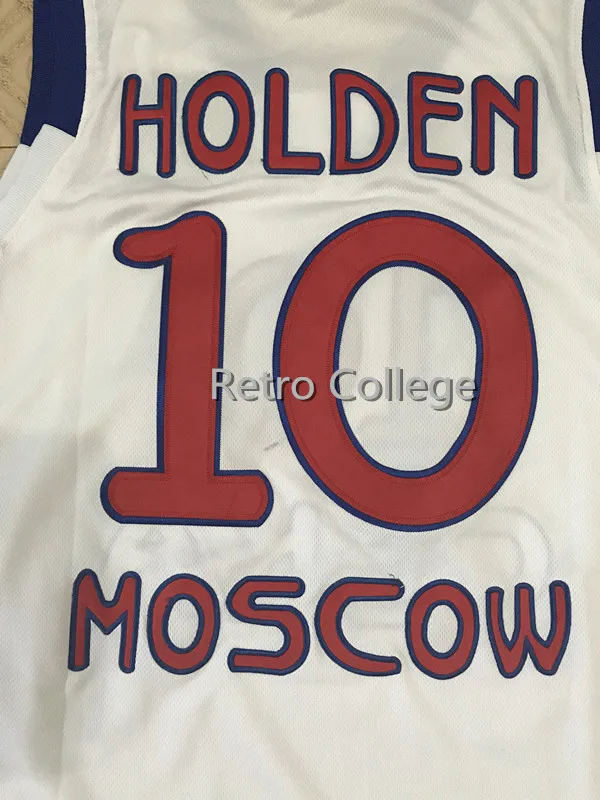 

Mens 10 Jon Robert J.R. Holden CSAK TEAM RUSSIA Vintage Throwback Basketball Jersey Uniforms Stitched Shirts