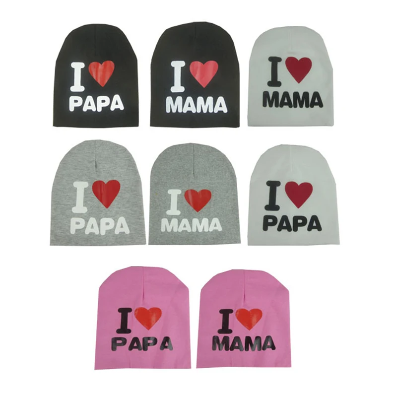 

Parent-child Baby Knitted Hat Love Papa Mama Fashion Beanie Hat Keep Warm Cotton Infant Cap Toddler Girl Boy Knit Caps Children