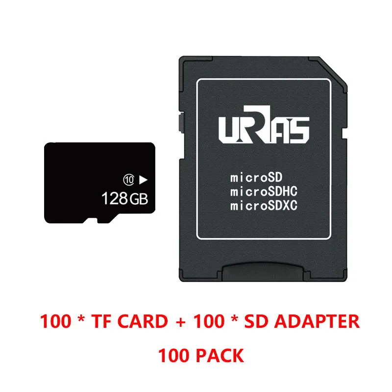 Оптовая продажа новые высокоскоростные 100 шт. в упаковке 128 ГБ Micro SD карта с